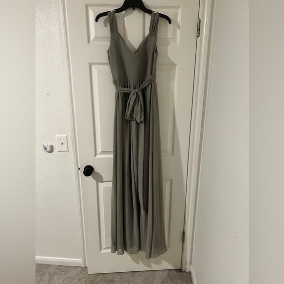 Revelry Bridesmaid Dress- Emma in Silver Sage - Picture 2 of 4